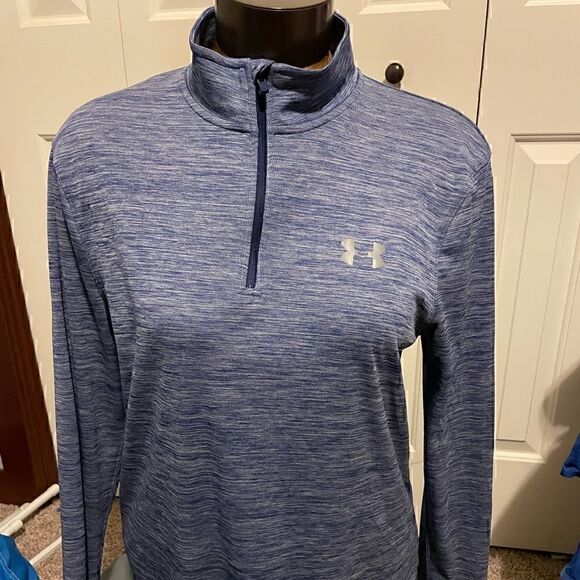 Under Armour Tops - Under Armour Womens Small HeatGear Blue Half ZIP Activewear